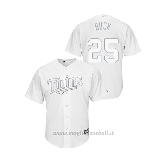 Maglia Baseball Uomo Minnesota Twins Byron Buxton 2019 Players Weekend Replica Bianco